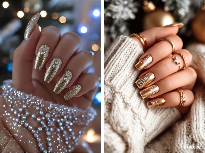 Новогодний маникюр 2026: стильные фотоидеи в год Огненной Лошади 11