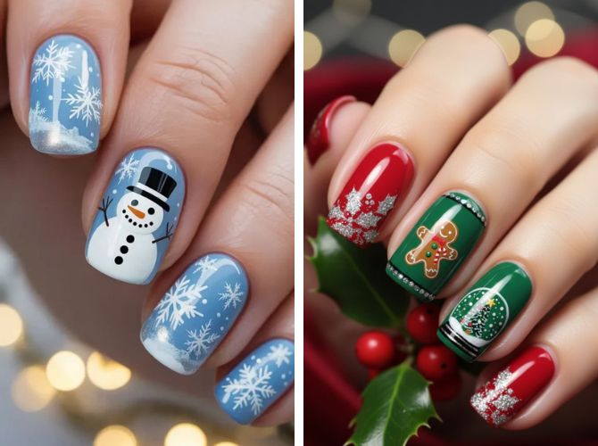 Новогодний маникюр 2026: стильные фотоидеи в год Огненной Лошади 7