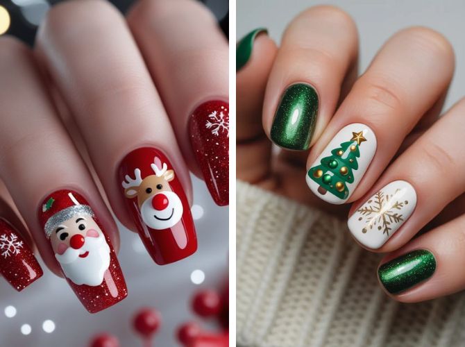 Новогодний маникюр 2026: стильные фотоидеи в год Огненной Лошади 8