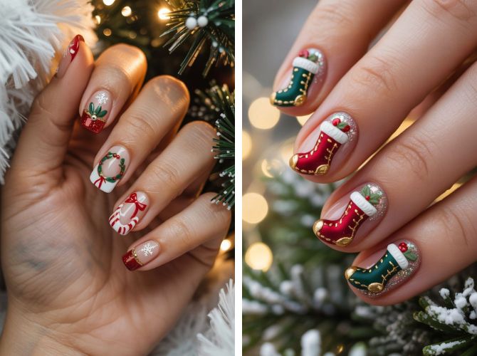 Новогодний маникюр 2026: стильные фотоидеи в год Огненной Лошади 9