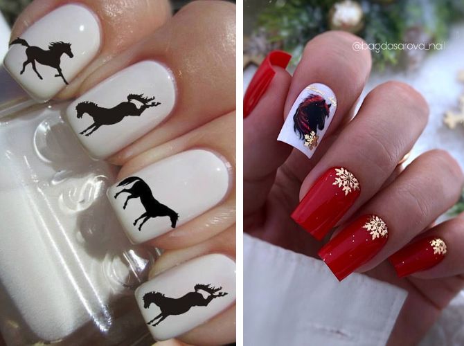 Новогодний маникюр 2026: стильные фотоидеи в год Огненной Лошади 4