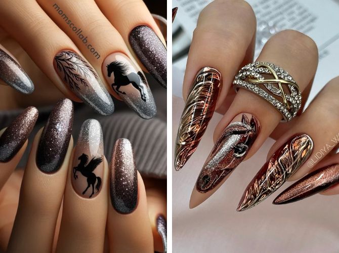 Новогодний маникюр 2026: стильные фотоидеи в год Огненной Лошади 6