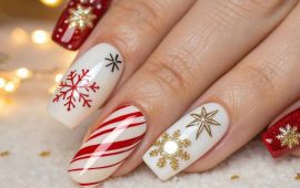 Новогодний маникюр 2026: стильные фотоидеи в год Огненной Лошади