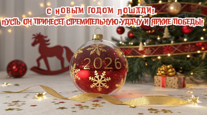 Символ 2026 года: новогодние картинки и  открытки с лошадью 6