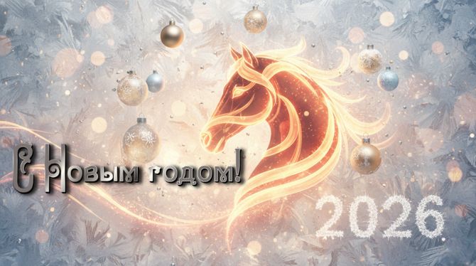 Символ 2026 года: новогодние картинки и  открытки с лошадью 10