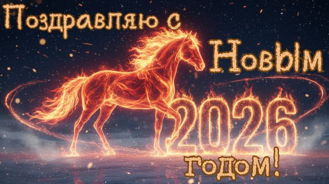 Символ 2026 года: новогодние картинки и  открытки с лошадью 2