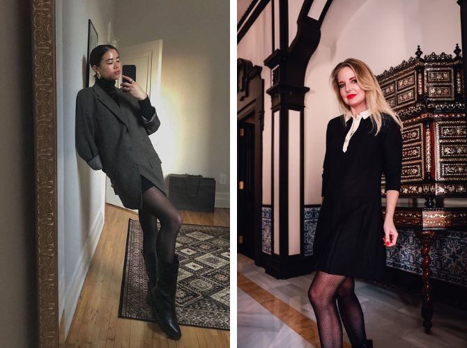 Как носить платье с колготками: стильный образ в сезон холодов 2