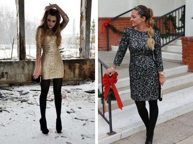 Как носить платье с колготками: стильный образ в сезон холодов 12
