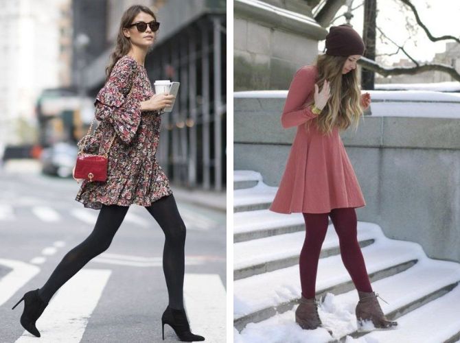 Как носить платье с колготками: стильный образ в сезон холодов 8