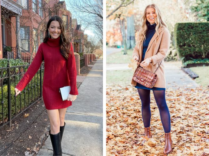 Как носить платье с колготками: стильный образ в сезон холодов 3