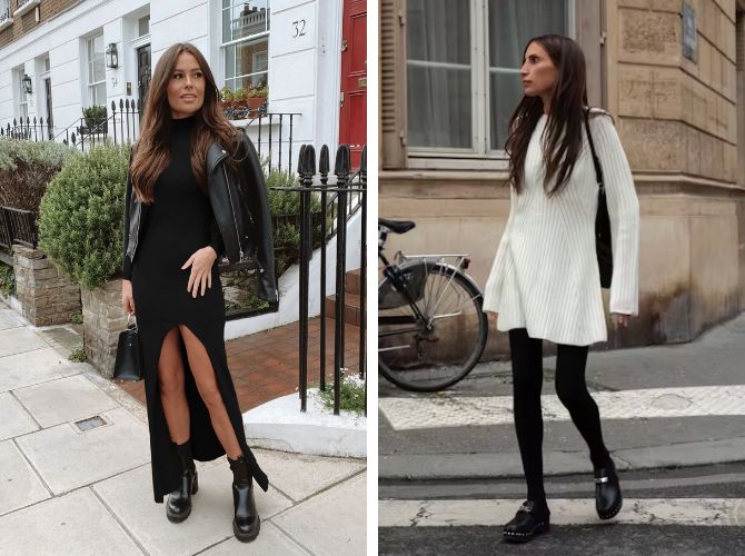 Как носить платье с колготками: стильный образ в сезон холодов 4