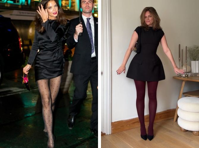 Как носить платье с колготками: стильный образ в сезон холодов 5