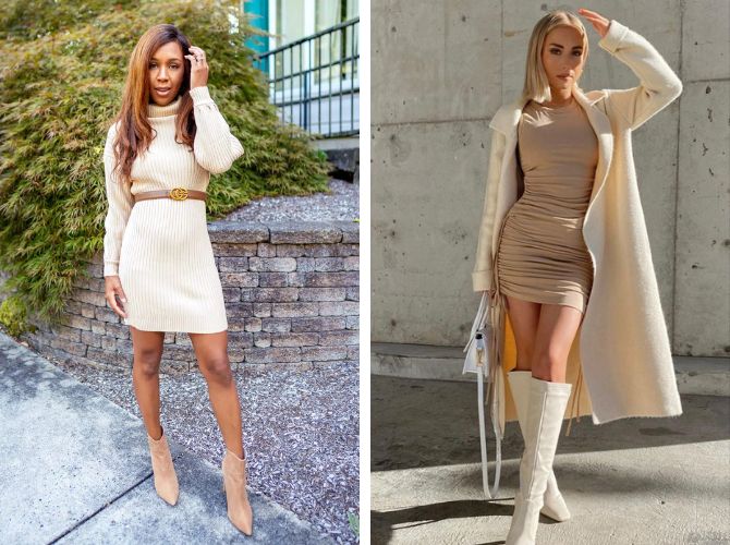 Как носить платье с колготками: стильный образ в сезон холодов 10