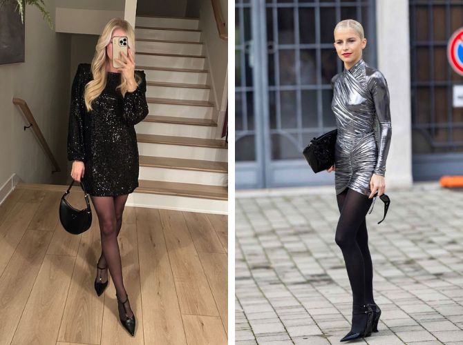 Как носить платье с колготками: стильный образ в сезон холодов 11