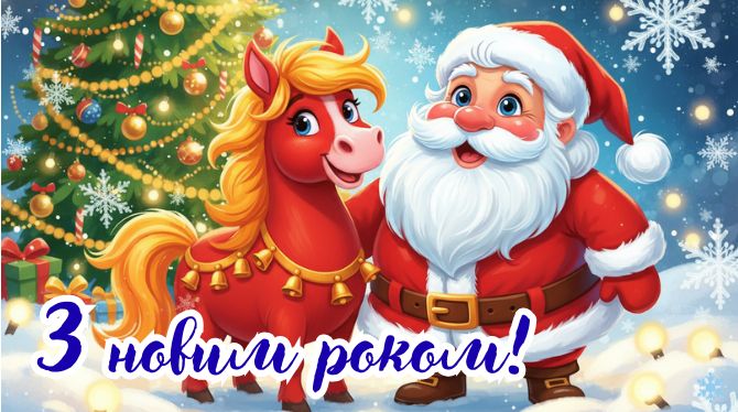 Символ 2026 року: новорічні картинки та листівки з конем 12