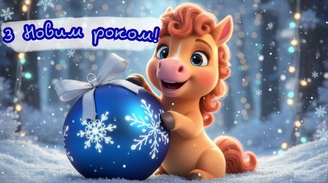 Символ 2026 року: новорічні картинки та листівки з конем 16