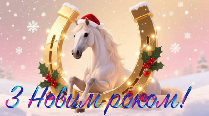Символ 2026 року: новорічні картинки та листівки з конем 18