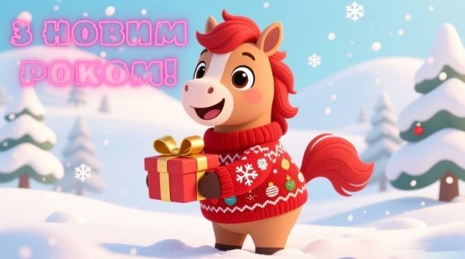 Символ 2026 року: новорічні картинки та листівки з конем 20