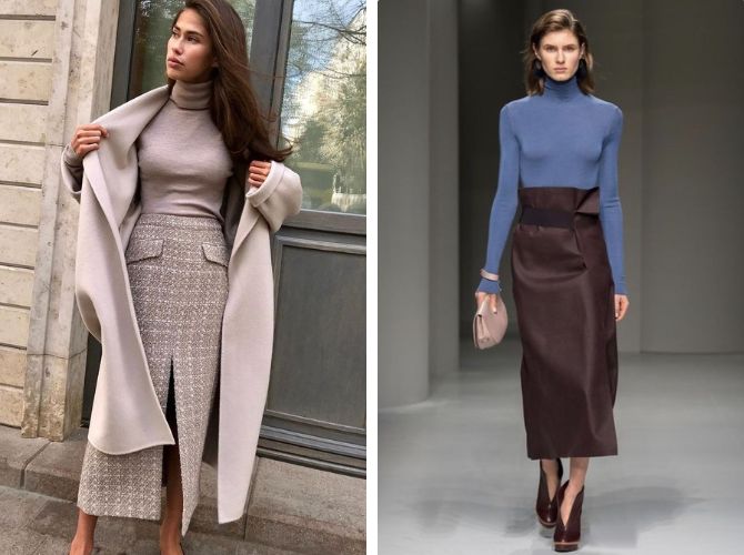 С чем носить юбку-футляр: модные образы 2026 года 5