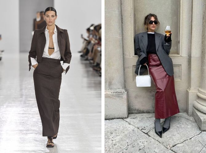 С чем носить юбку-футляр: модные образы 2026 года 1