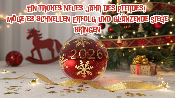 Symbol des Jahres 2026: Neujahrsbilder und Grußkarten mit einem Pferd 6