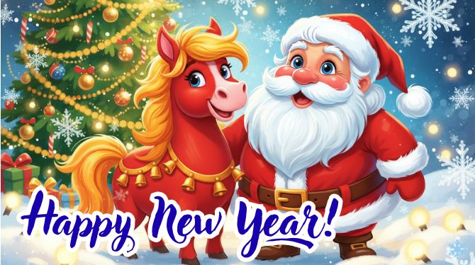 Symbol of the Year 2026: New Year Images and Cards with a Horse 12