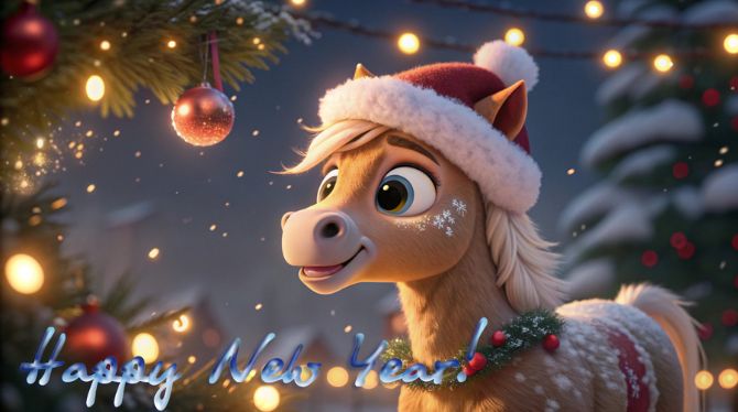 Symbol of the Year 2026: New Year Images and Cards with a Horse 15