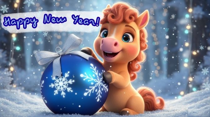 Symbol of the Year 2026: New Year Images and Cards with a Horse 16