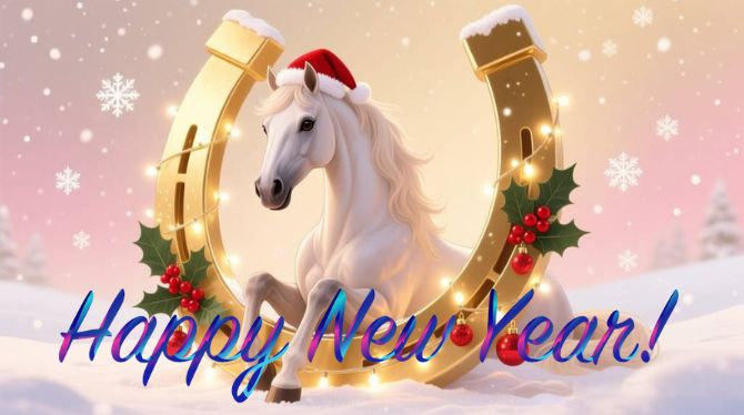 Symbol of the Year 2026: New Year Images and Cards with a Horse 18