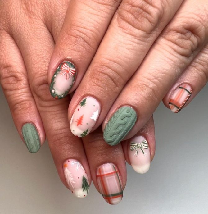 Sweater nails: идеи вязаного маникюра 2026 45