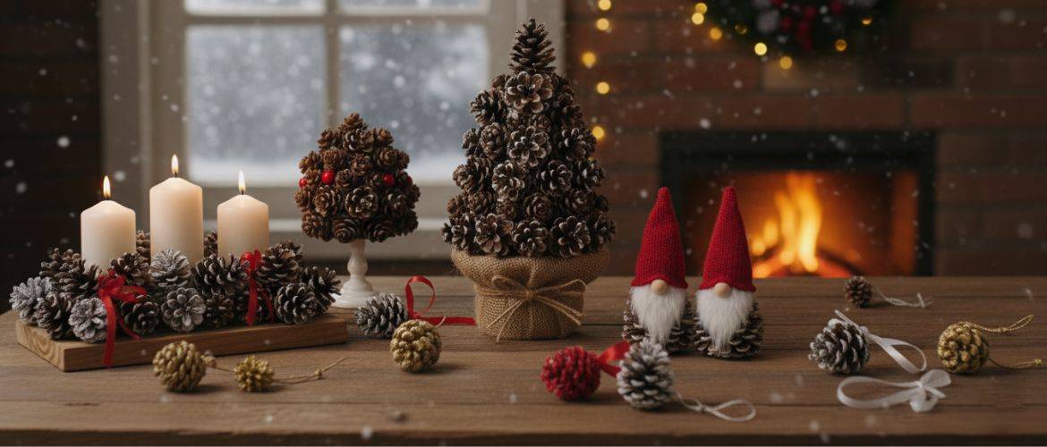 Новогодние поделки из шишек: красивые идеи  декора своими руками