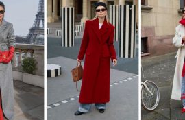 Как носить красный цвет зимой: модные идеи и сочетания