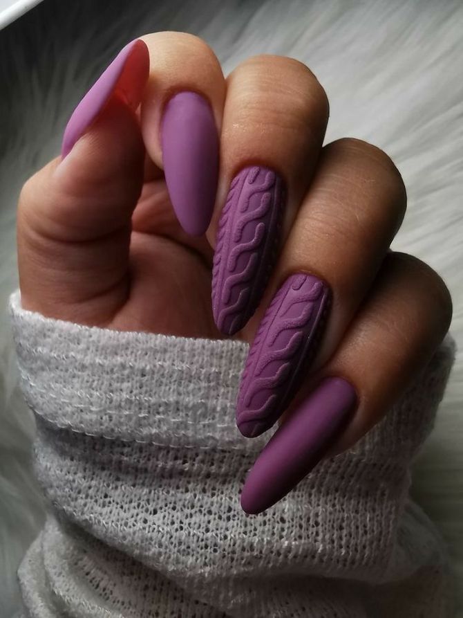 Sweater nails: идеи вязаного маникюра 2026 32