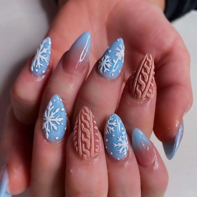 Sweater nails: идеи вязаного маникюра 2026 46