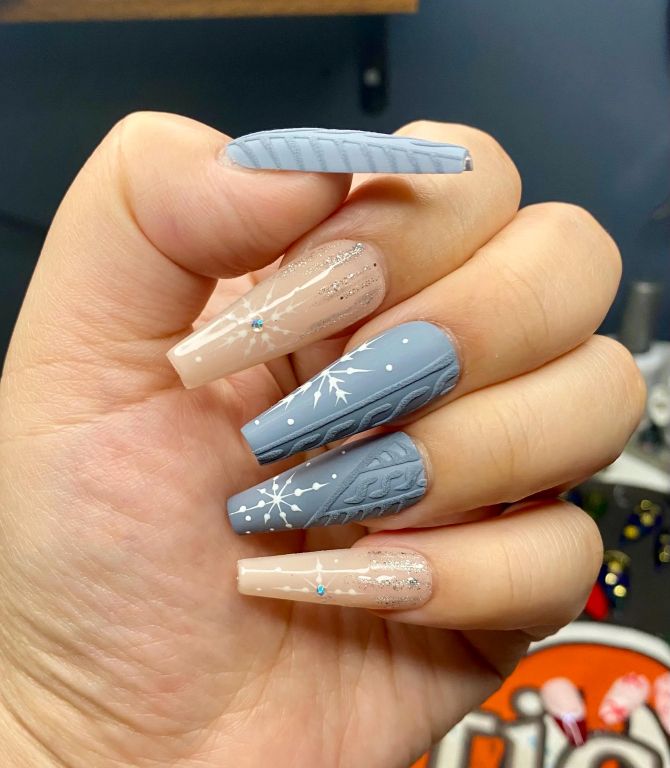 Sweater nails: идеи вязаного маникюра 2026 47