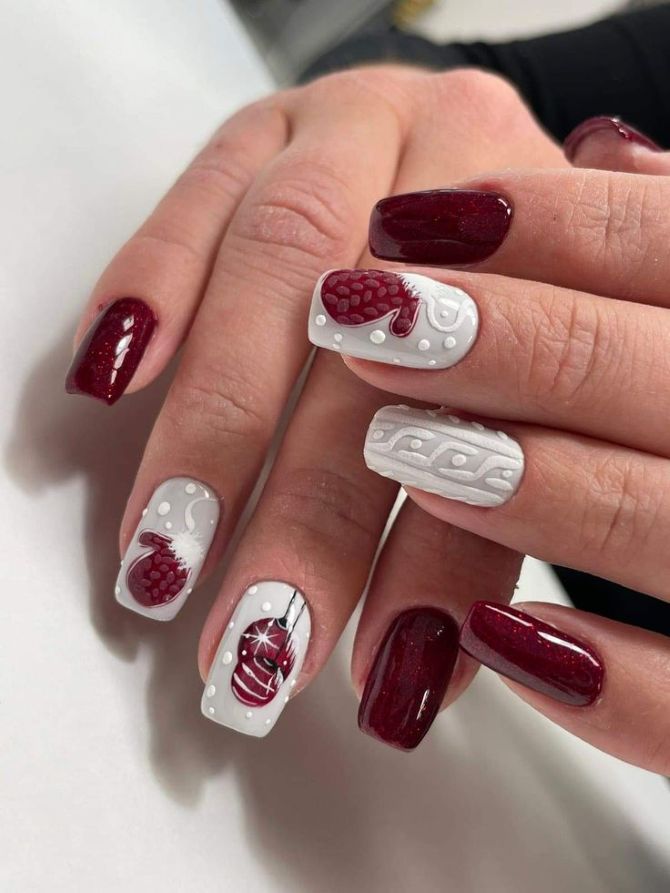 Sweater nails: идеи вязаного маникюра 2026 44