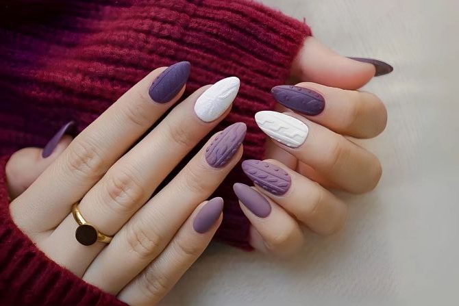 Sweater nails: идеи вязаного маникюра 2026 35
