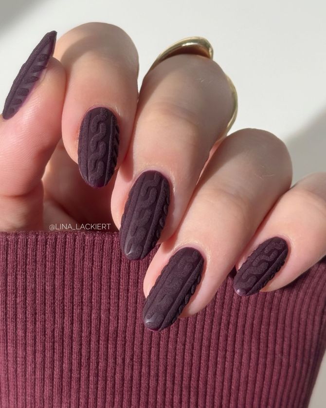Sweater nails: идеи вязаного маникюра 2026 38
