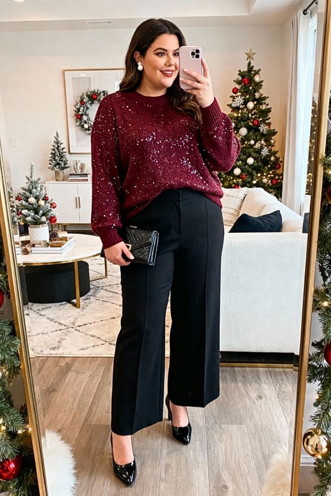 Стильные наряды на Новый год и Рождество для женщин старше 40 лет 5