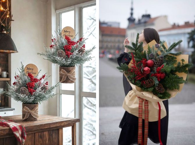 Новогодние поделки из еловых веток: лучшие идеи, мастер-классы 9