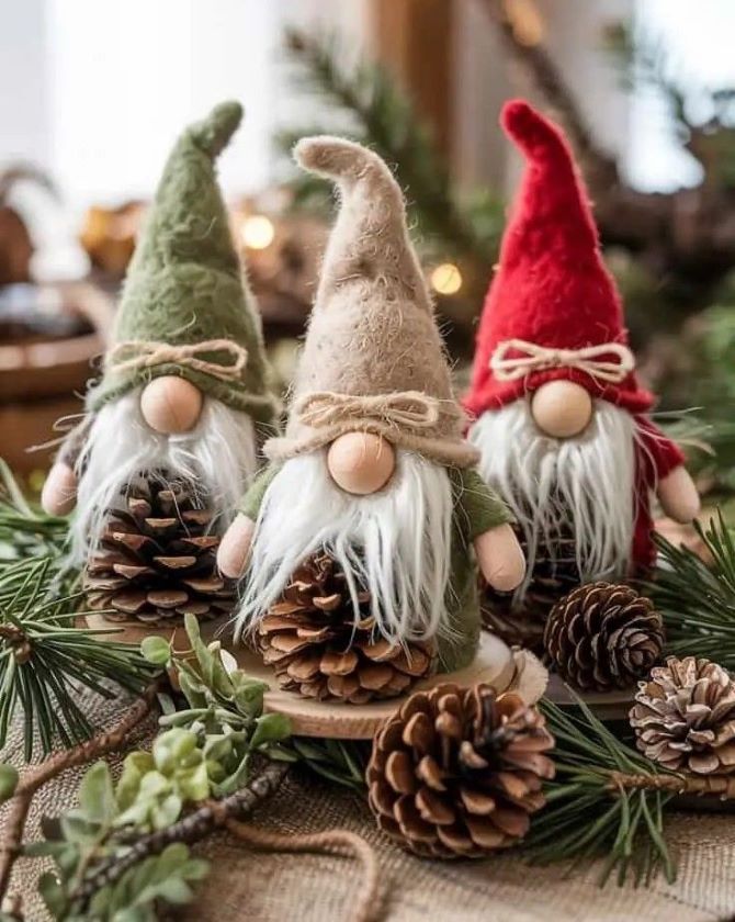 Новогодние поделки из шишек: красивые идеи декора своими руками 10