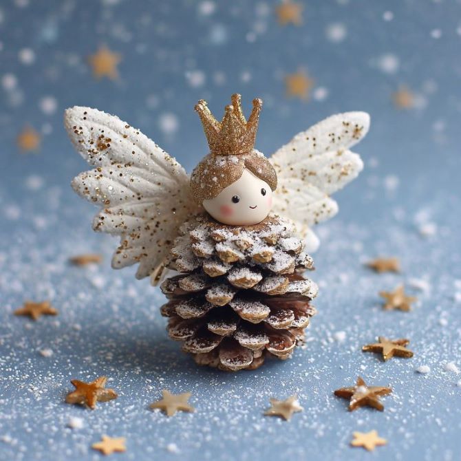 Новогодние поделки из шишек: красивые идеи декора своими руками 11