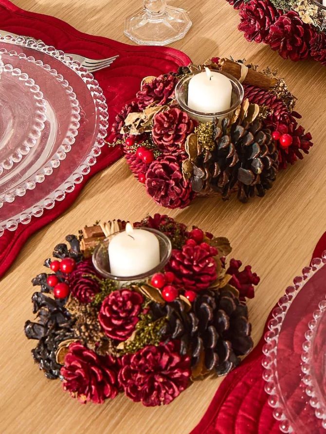 Новогодние поделки из шишек: красивые идеи декора своими руками 17