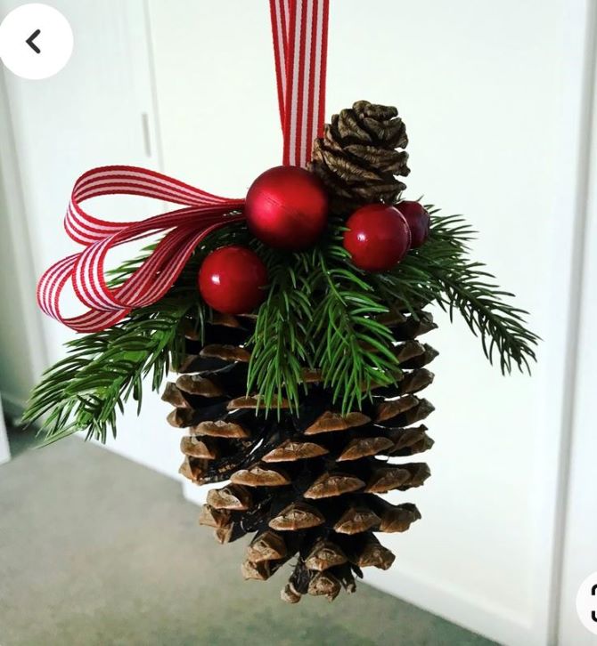 Новогодние поделки из шишек: красивые идеи декора своими руками 6
