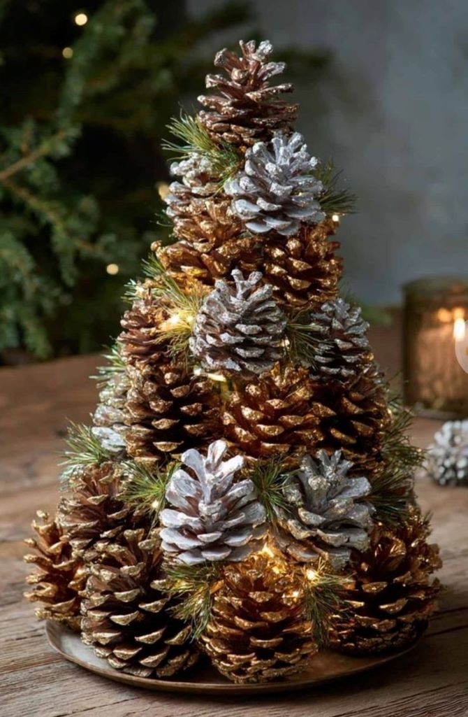 Новогодние поделки из шишек: красивые идеи декора своими руками 1