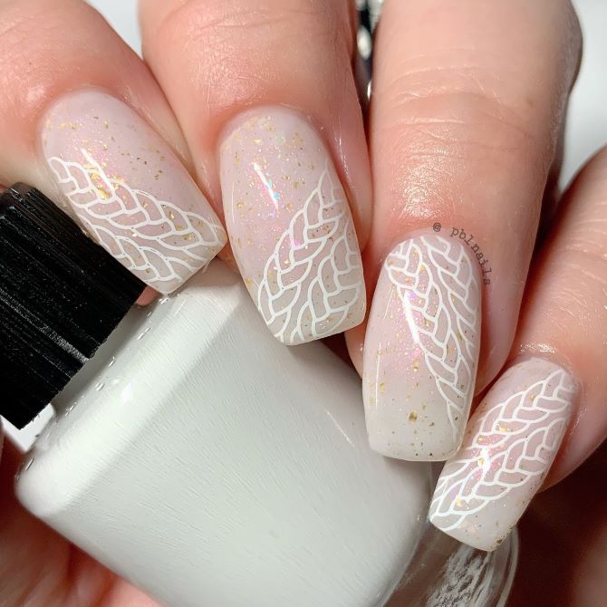 Sweater nails: идеи вязаного маникюра 2026 18