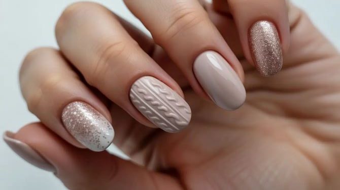 Sweater nails: идеи вязаного маникюра 2026 10