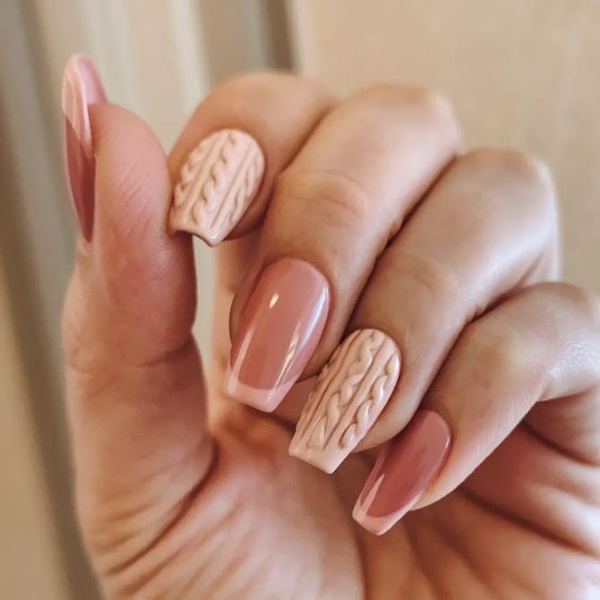 Sweater nails: идеи вязаного маникюра 2026 11