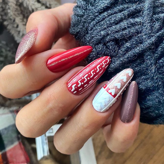 Sweater nails: идеи вязаного маникюра 2026 14