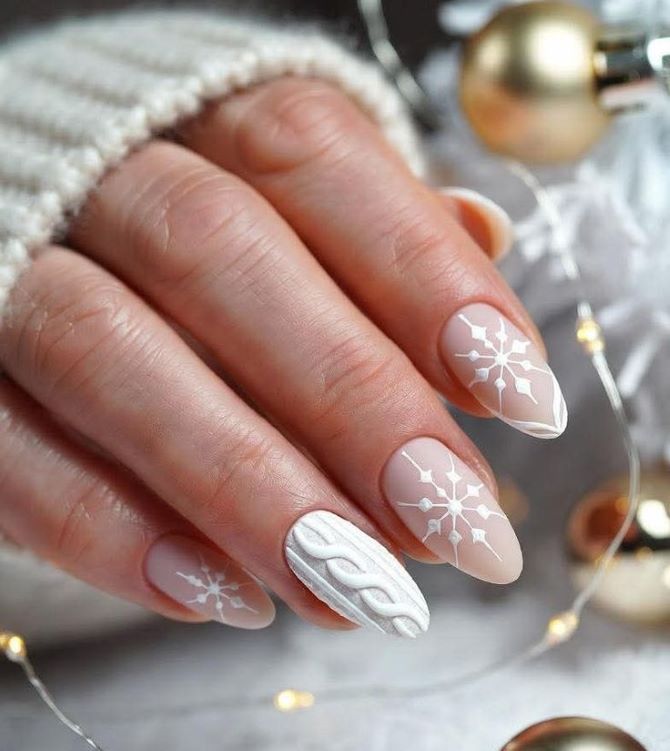 Sweater nails: идеи вязаного маникюра 2026 16